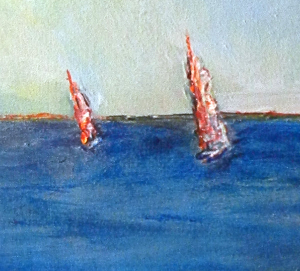 Wall Decor Abstract Art Surf Sailboats Painting - BenWill