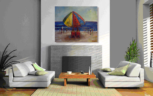 BenWill Art - Original Painting Beach Umbrella home decor