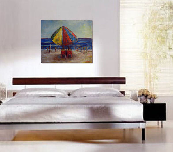 BenWill Art - Original Painting Beach Umbrella bedroom decor