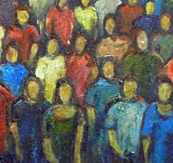 BenWill Art - Anonymity Crowd Paintng detail