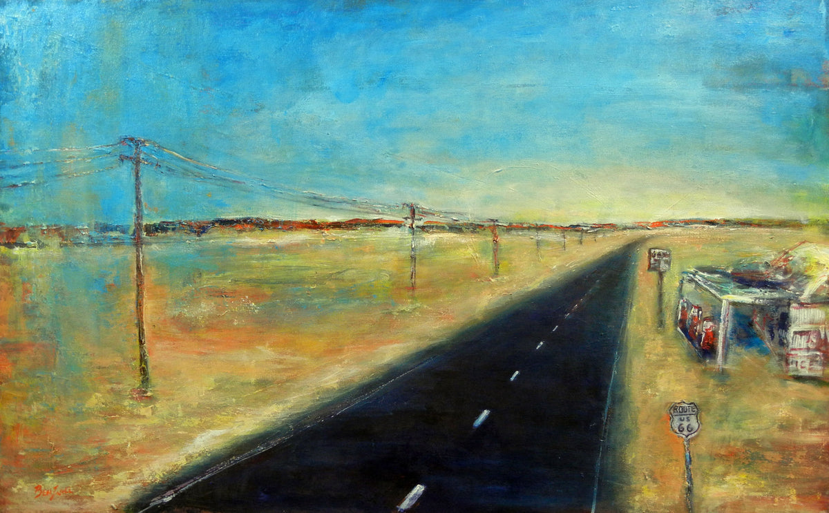 Highway Route 66 Original Painting Modern Art 48x30 by artist