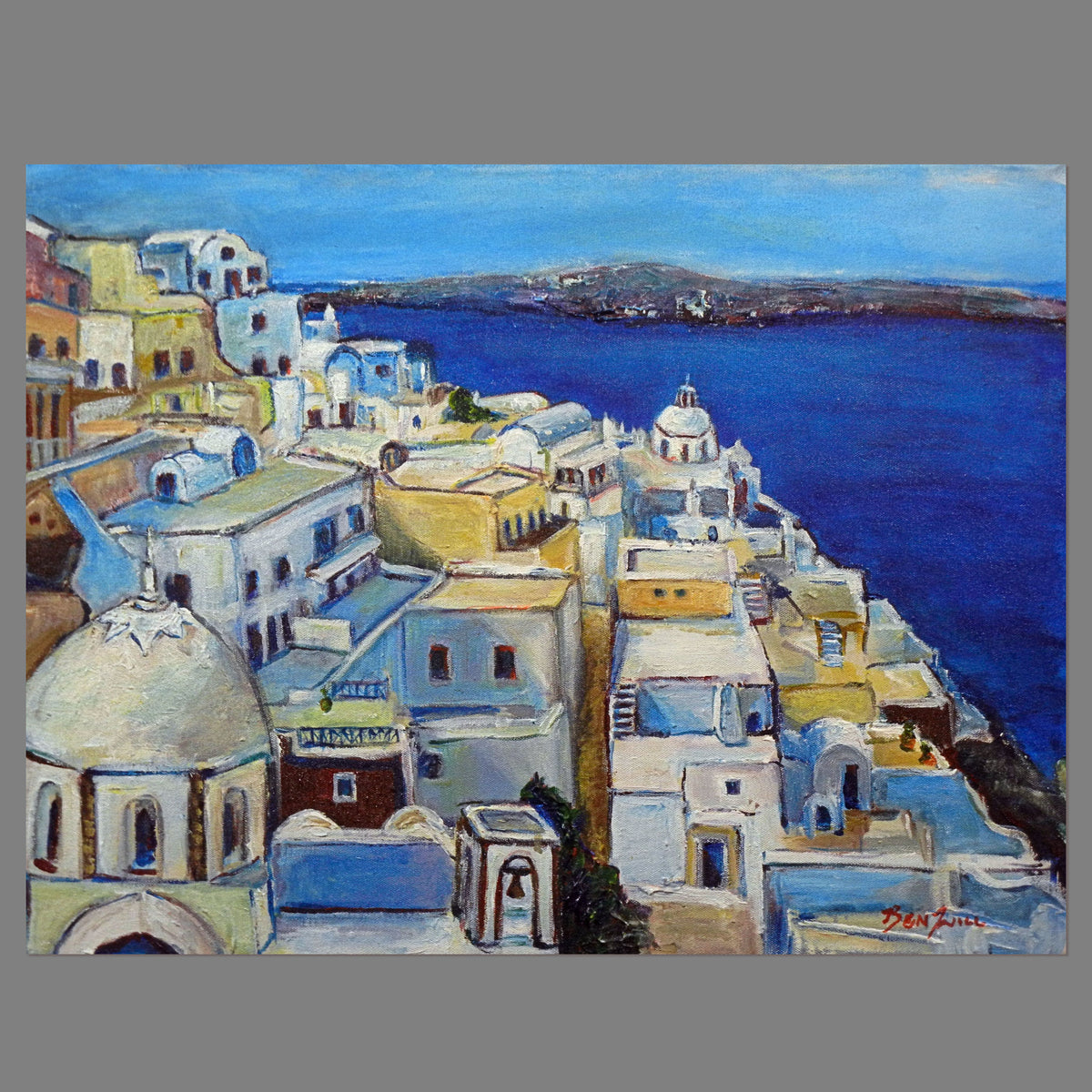 Original Fine Art Painting Fira Santorini - GREECE by artist BenWill ...