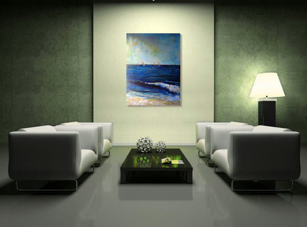 Office Art Abstract Surf Sailboats Painting - BenWill