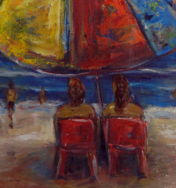 BenWill Art - Original Painting Beach Umbrella Ocean