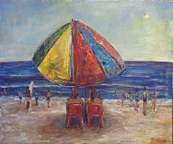 BenWill Art - Original Painting Beach Umbrella