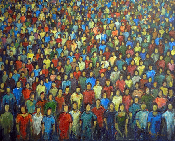BenWill Art - Anonymity Crowd Paintng